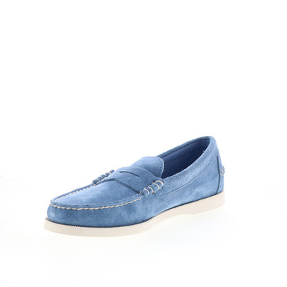 Sebago Dan Boat Flesh Out Mens Blue Suede Loafers & Slip Ons Casual Shoes