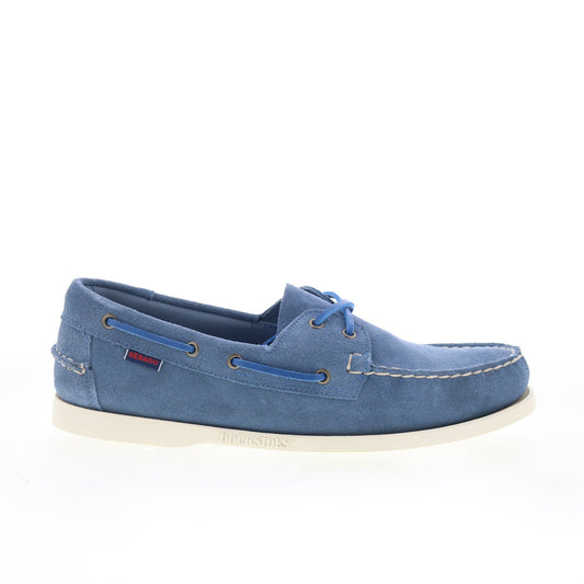 Sebago Portland Flesh Out Mens Blue Suede Loafers & Slip Ons Boat Shoes
