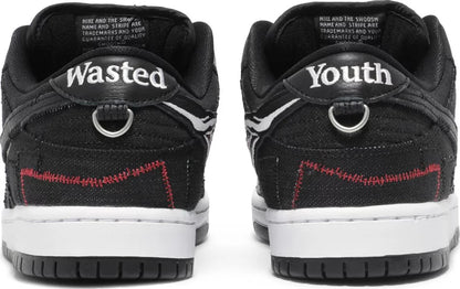 Nike Mens Wasted Youth x Dunk Low SB Sneakers - 'Black Denim'