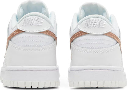 Nike Grade School Womens Dunk Low Sneakers - 'White Metallic Red Bronze'