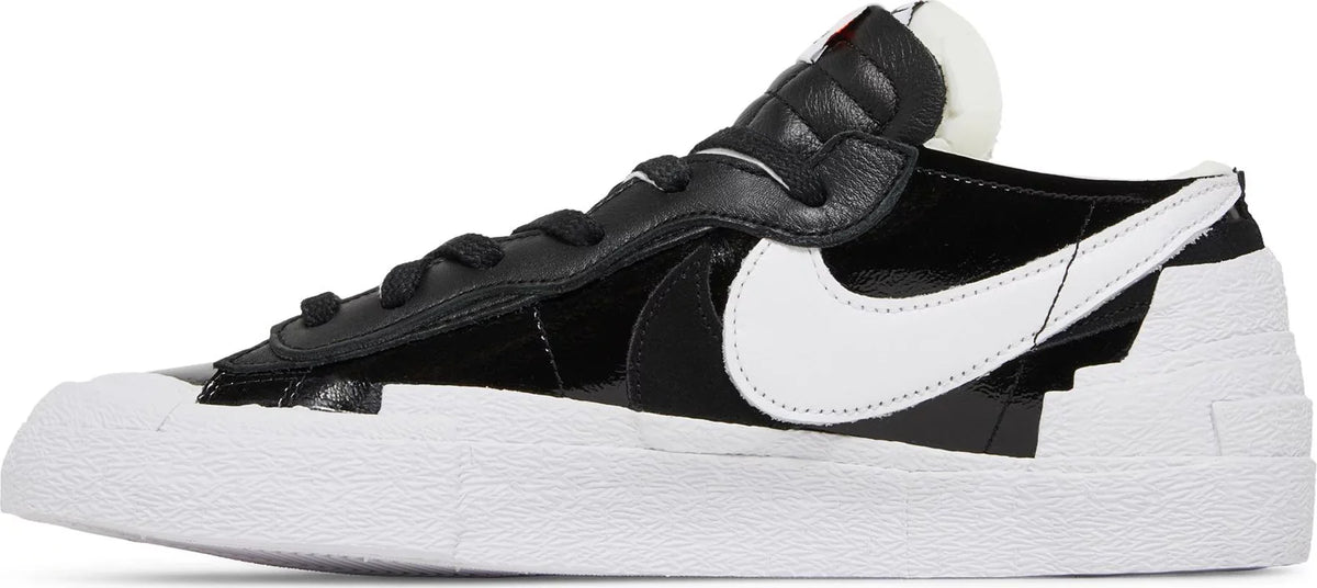 Nike Mens Sacai x Blazer Low Sneakers - 'Black Patent'