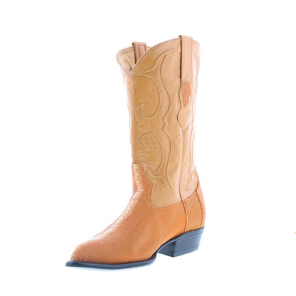 Los Altos J-Toe Stingray Rowstone Mens Yellow Wide Cowboy Western Boots