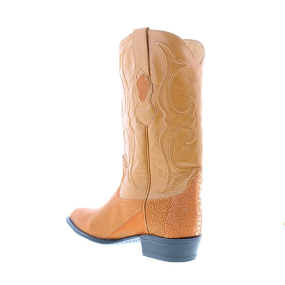 Los Altos J-Toe Stingray Rowstone Mens Yellow Wide Cowboy Western Boots