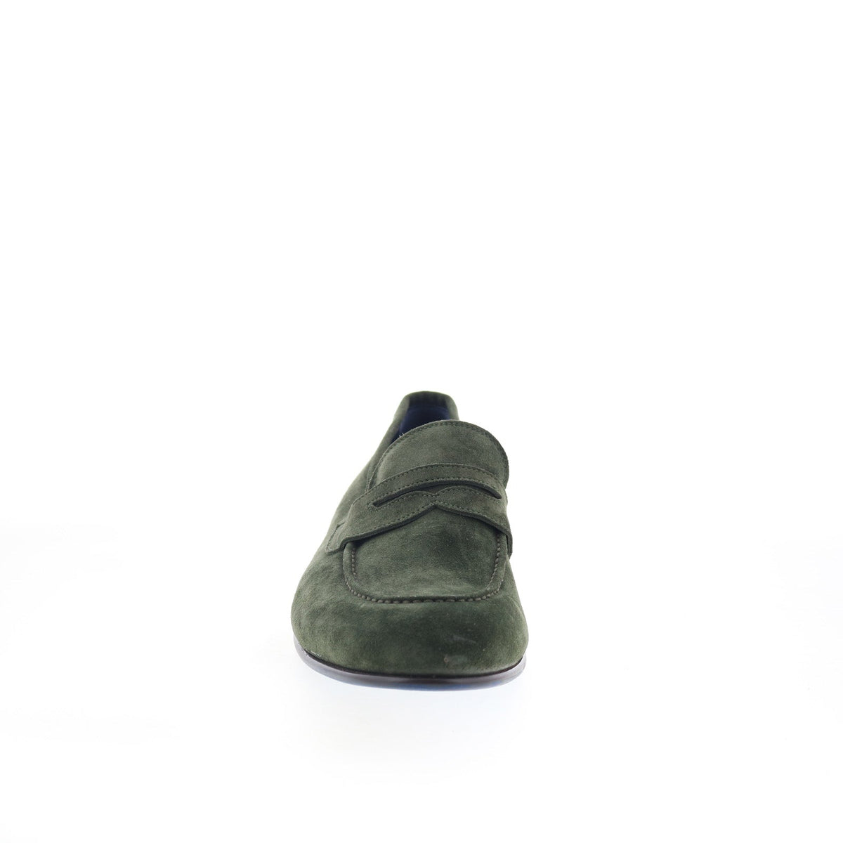Di Bianco Agata Mens Green Suede Slip On Loafers & Slip Ons Penny Shoes