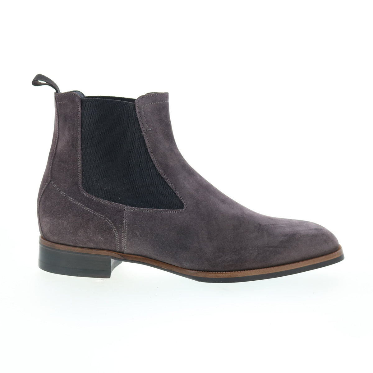 Di Bianco Avezzano Mens Gray Suede Slip On Chelsea Boots