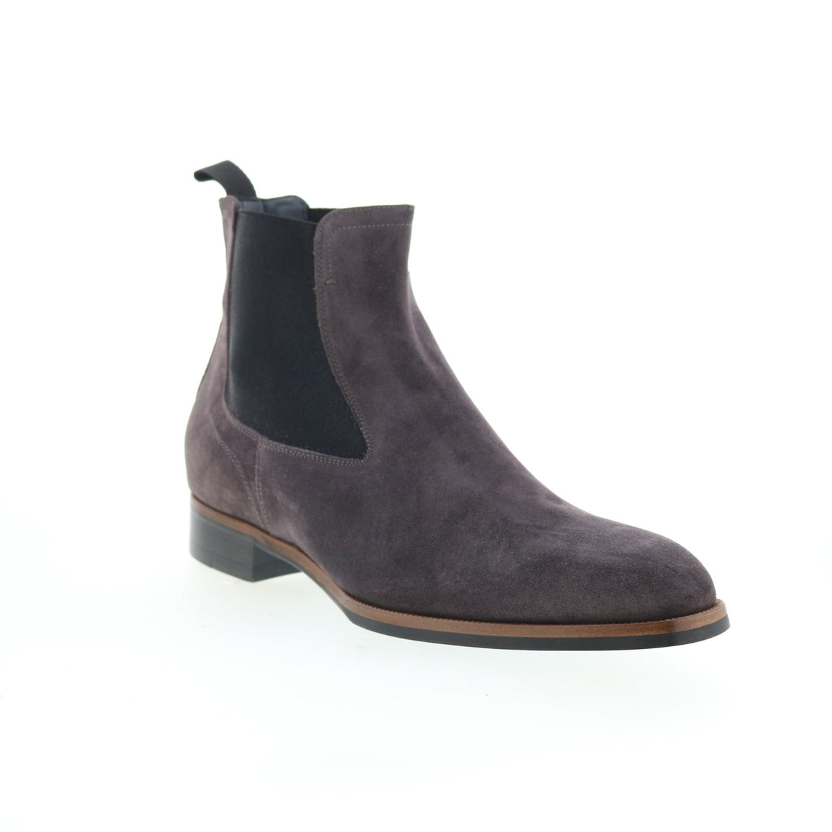 Di Bianco Avezzano Mens Gray Suede Slip On Chelsea Boots