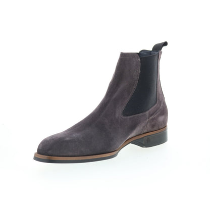 Di Bianco Avezzano Mens Gray Suede Slip On Chelsea Boots