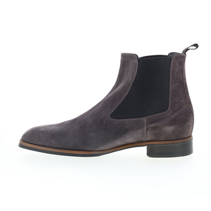 Di Bianco Avezzano Mens Gray Suede Slip On Chelsea Boots