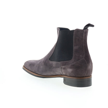 Di Bianco Avezzano Mens Gray Suede Slip On Chelsea Boots