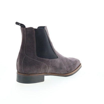 Di Bianco Avezzano Mens Gray Suede Slip On Chelsea Boots
