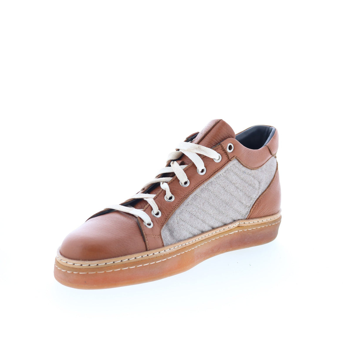 Di Bianco Boxer Liscio Mens Brown Leather Lace Up Lifestyle Sneakers Shoes