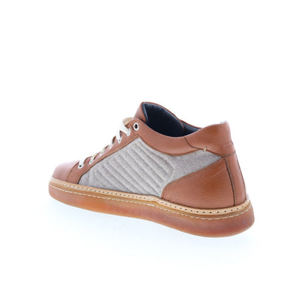 Di Bianco Boxer Liscio Mens Brown Leather Lace Up Lifestyle Sneakers Shoes