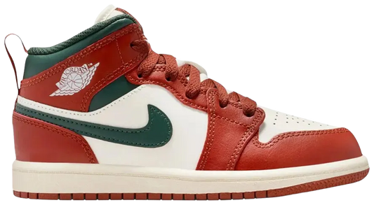 Nike Pre School Kids Air Jordan 1 Mid PS 'Redstone Midnight Green'