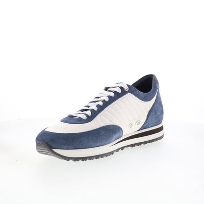 Di Bianco Daytona Ciana Mens White Suede Lace Up Lifestyle Sneakers Shoes