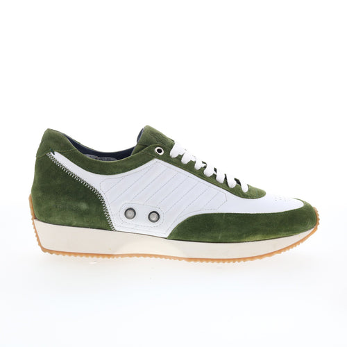 Di Bianco Daytona Laser Mens Green Suede Lace Up Lifestyle Sneakers Shoes