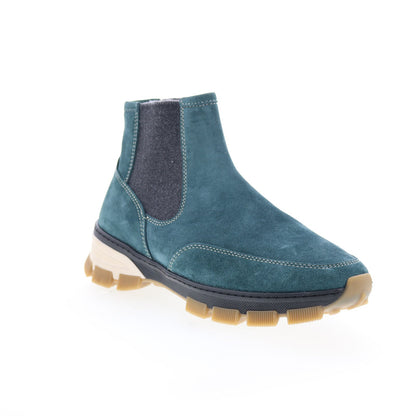 Di Bianco Domodossola Mens Blue Suede Slip On Casual Dress Boots