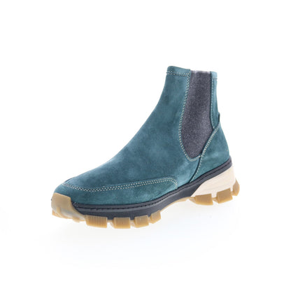 Di Bianco Domodossola Mens Blue Suede Slip On Casual Dress Boots