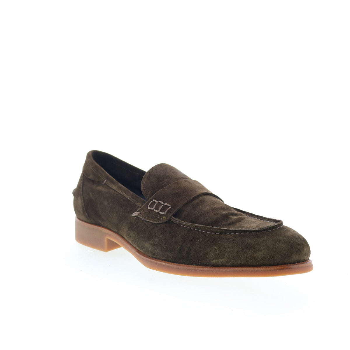 Di Bianco Drocida Mens Brown Suede Slip On Loafers & Slip Ons Penny Shoes