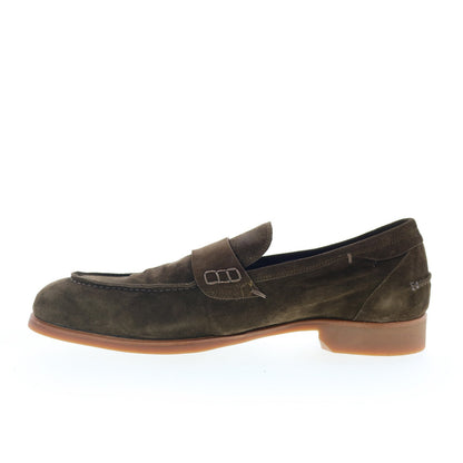 Di Bianco Drocida Mens Brown Suede Slip On Loafers & Slip Ons Penny Shoes
