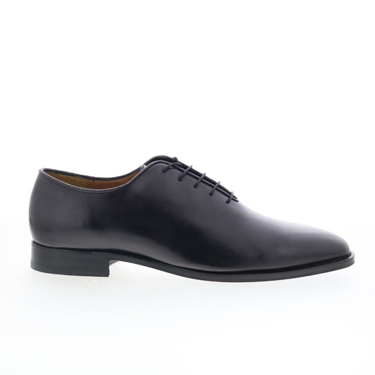 Di Bianco Eleganza Mens Black Leather Oxfords & Lace Ups Plain Toe Shoes