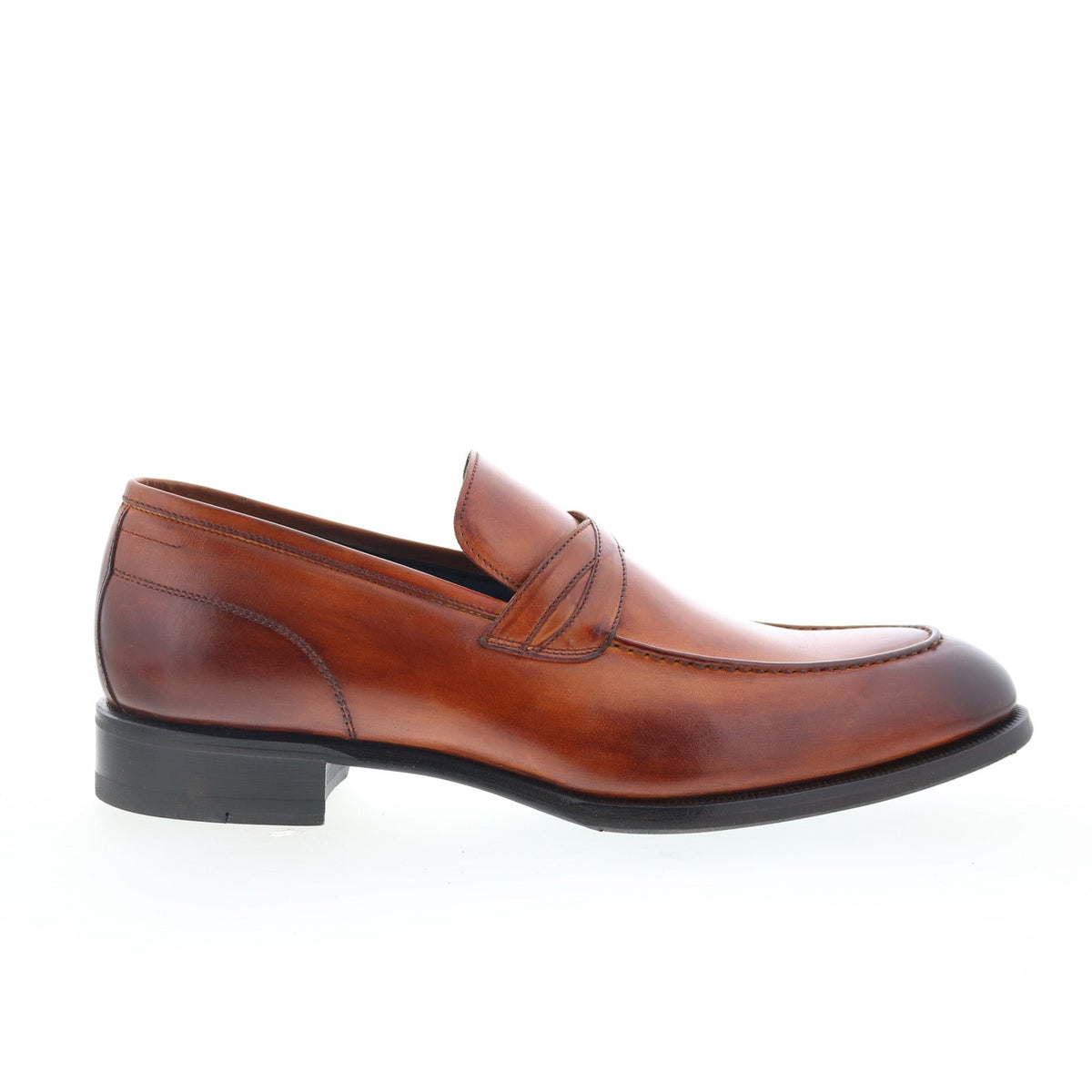 Di Bianco Firenze Mens Brown Leather Slip On Loafers & Slip Ons Penny Shoes