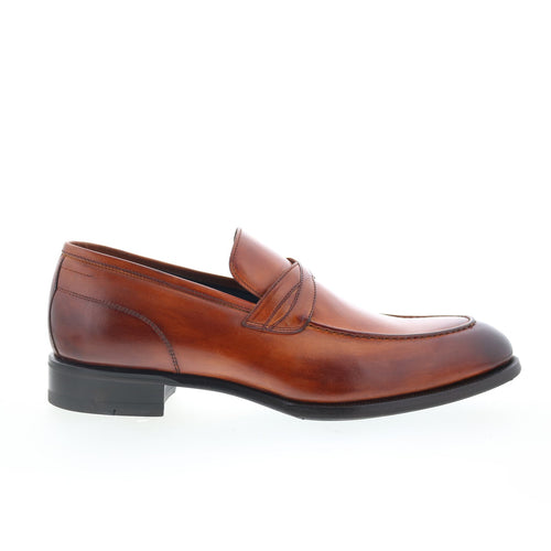 Di Bianco Firenze Mens Brown Leather Slip On Loafers & Slip Ons Penny Shoes