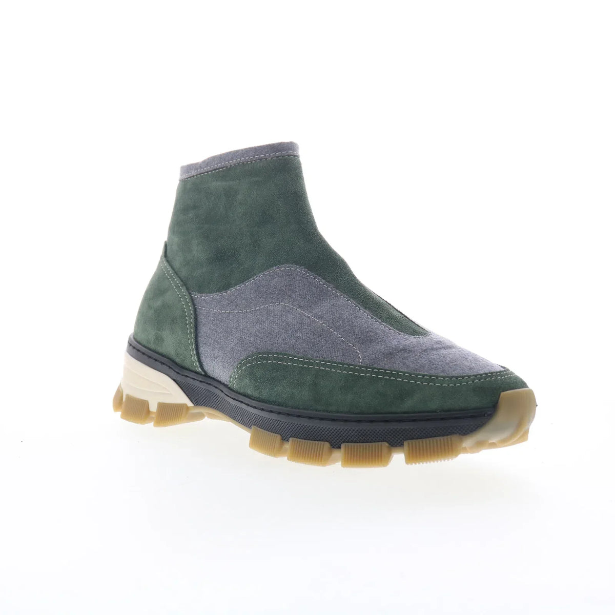 Di Bianco Go Rain FONTANELLA Mens Green Suede Zipper Casual Dress Boots
