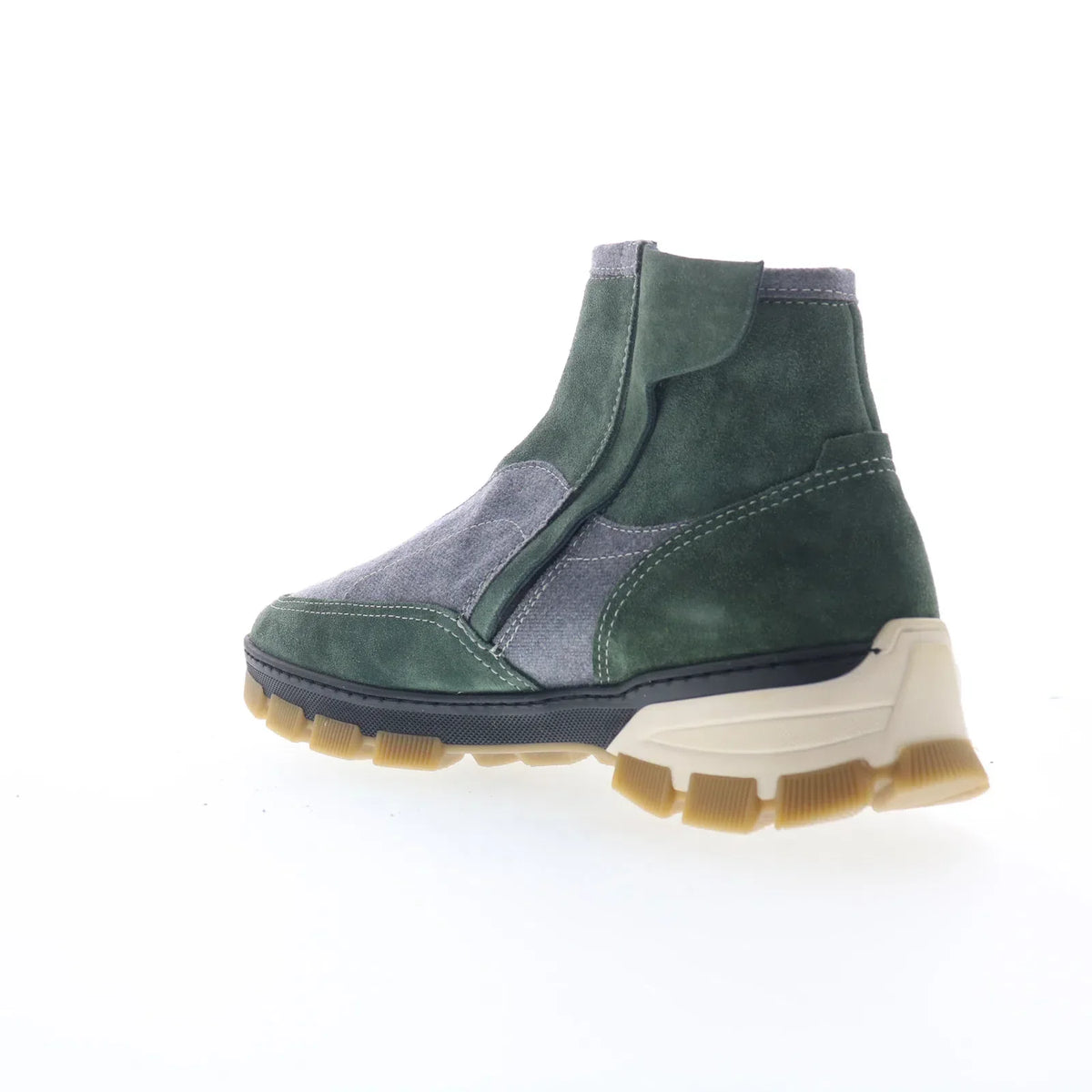 Di Bianco Go Rain FONTANELLA Mens Green Suede Zipper Casual Dress Boots