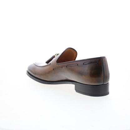 Di Bianco GB317 Mens Brown Leather Slip On Loafers & Slip Ons Casual Shoes