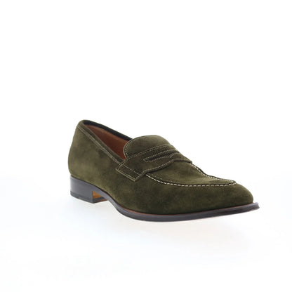 Di Bianco GBF316 Mens Green Suede Slip On Loafers & Slip Ons Penny Shoes