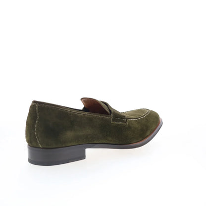 Di Bianco GBF316 Mens Green Suede Slip On Loafers & Slip Ons Penny Shoes
