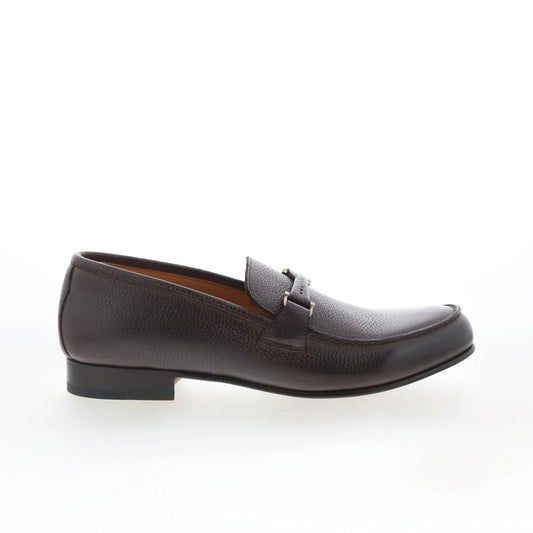 Di Bianco GBF391 Mens Brown Leather Slip On Loafers & Slip Ons Casual Shoes