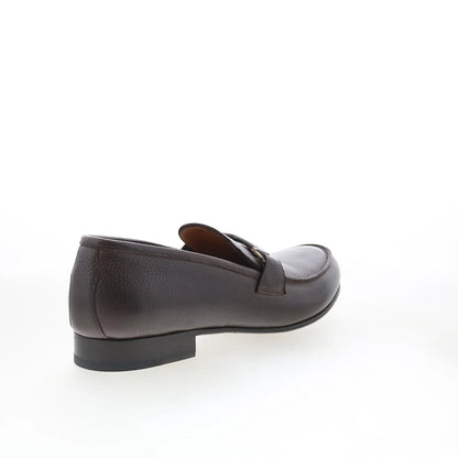 Di Bianco GBF391 Mens Brown Leather Slip On Loafers & Slip Ons Casual Shoes