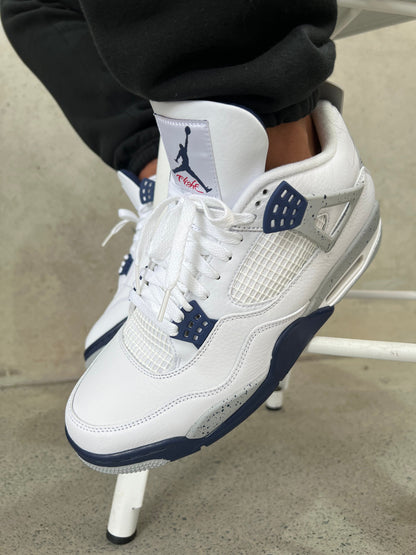 Nike Mens Air Jordan 4 Retro Sneakers - 'Midnight Navy'