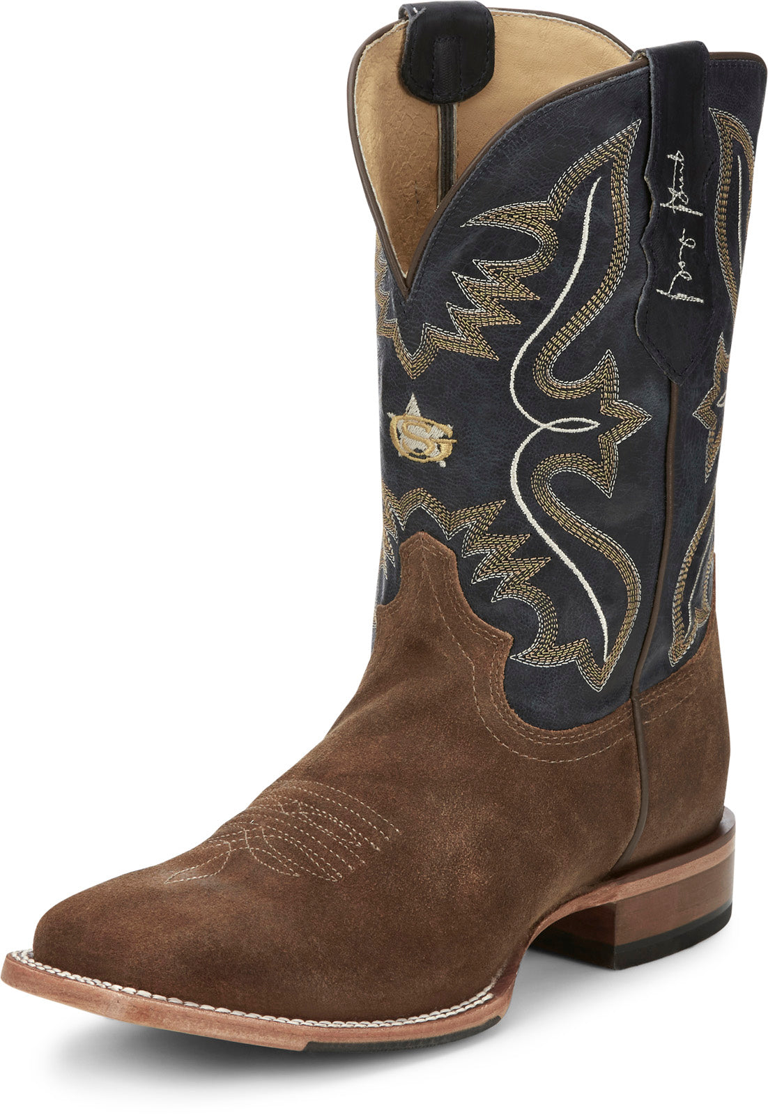 Justin Boots Dillon Waxy Square Toe Cowhide Mens Brown Cowboy Western Boots