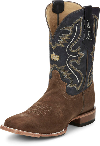 Justin Boots Dillon Waxy Square Toe Cowhide Mens Brown Cowboy Western Boots