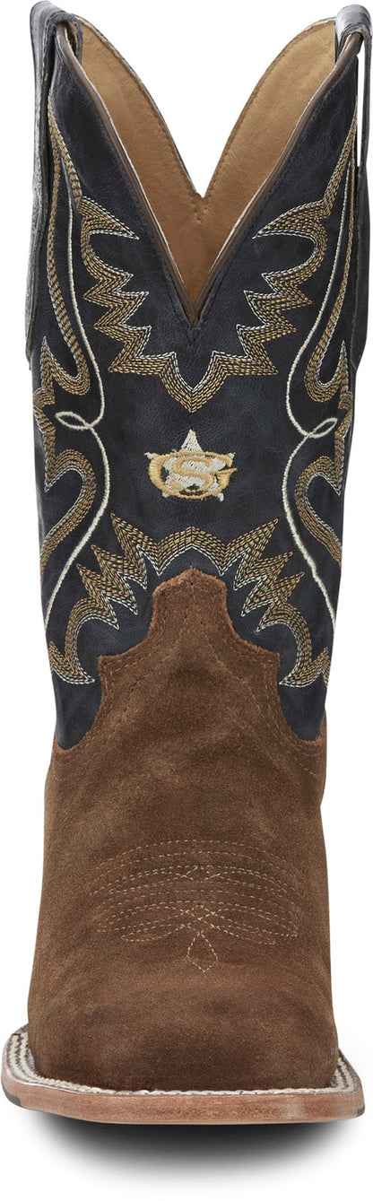 Justin Boots Dillon Waxy Square Toe Cowhide Mens Brown Cowboy Western Boots