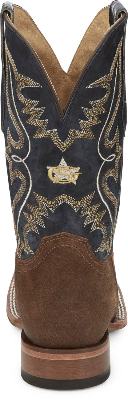 Justin Boots Dillon Waxy Square Toe Cowhide Mens Brown Cowboy Western Boots