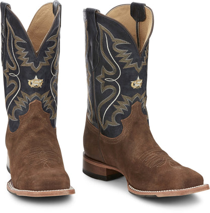 Justin Boots Dillon Waxy Square Toe Cowhide Mens Brown Cowboy Western Boots