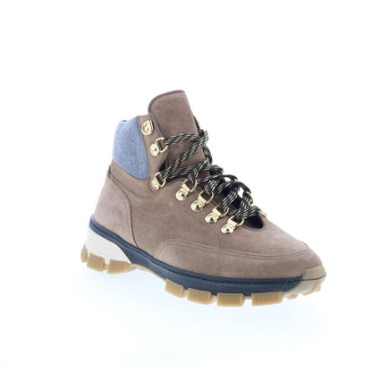 Di Bianco Livigno Mens Brown Suede Lace Up Casual Dress Boots