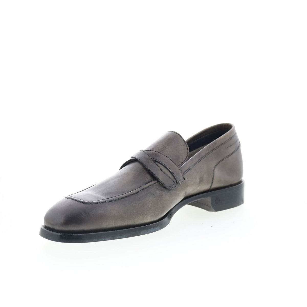 Di Bianco Manzoni Mens Gray Leather Slip On Loafers & Slip Ons Penny Shoes