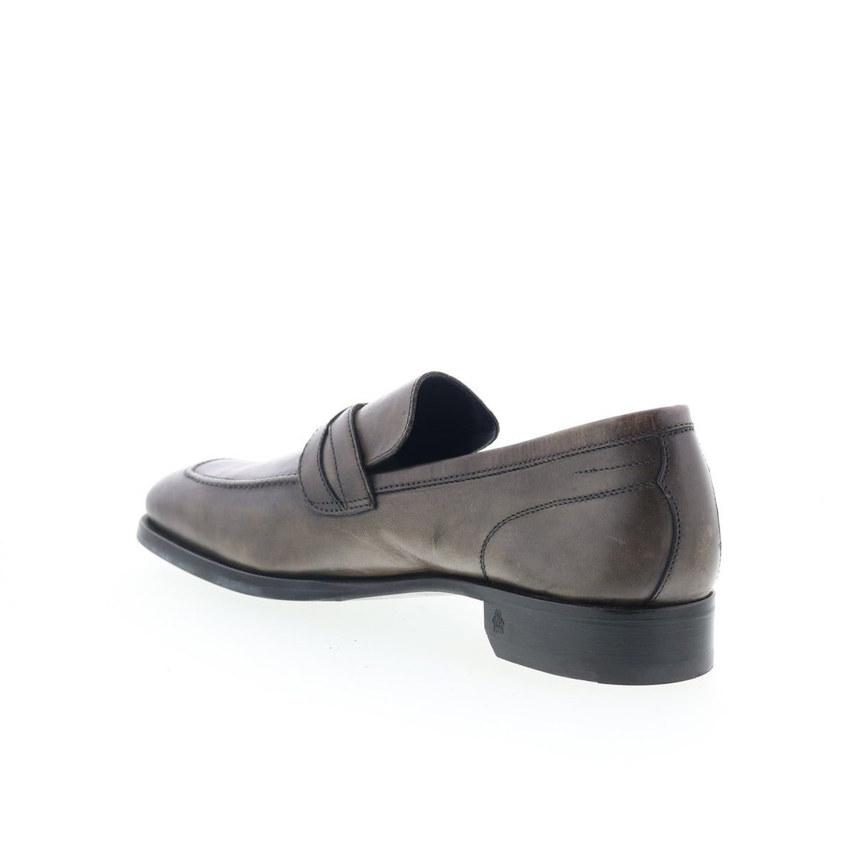 Di Bianco Manzoni Mens Gray Leather Slip On Loafers & Slip Ons Penny Shoes