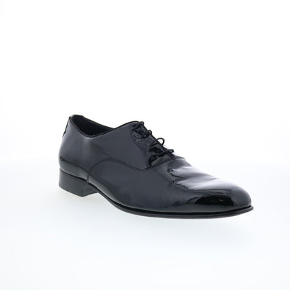 Di Bianco Marianella Mens Black Leather Oxfords & Lace Ups Plain Toe Shoes