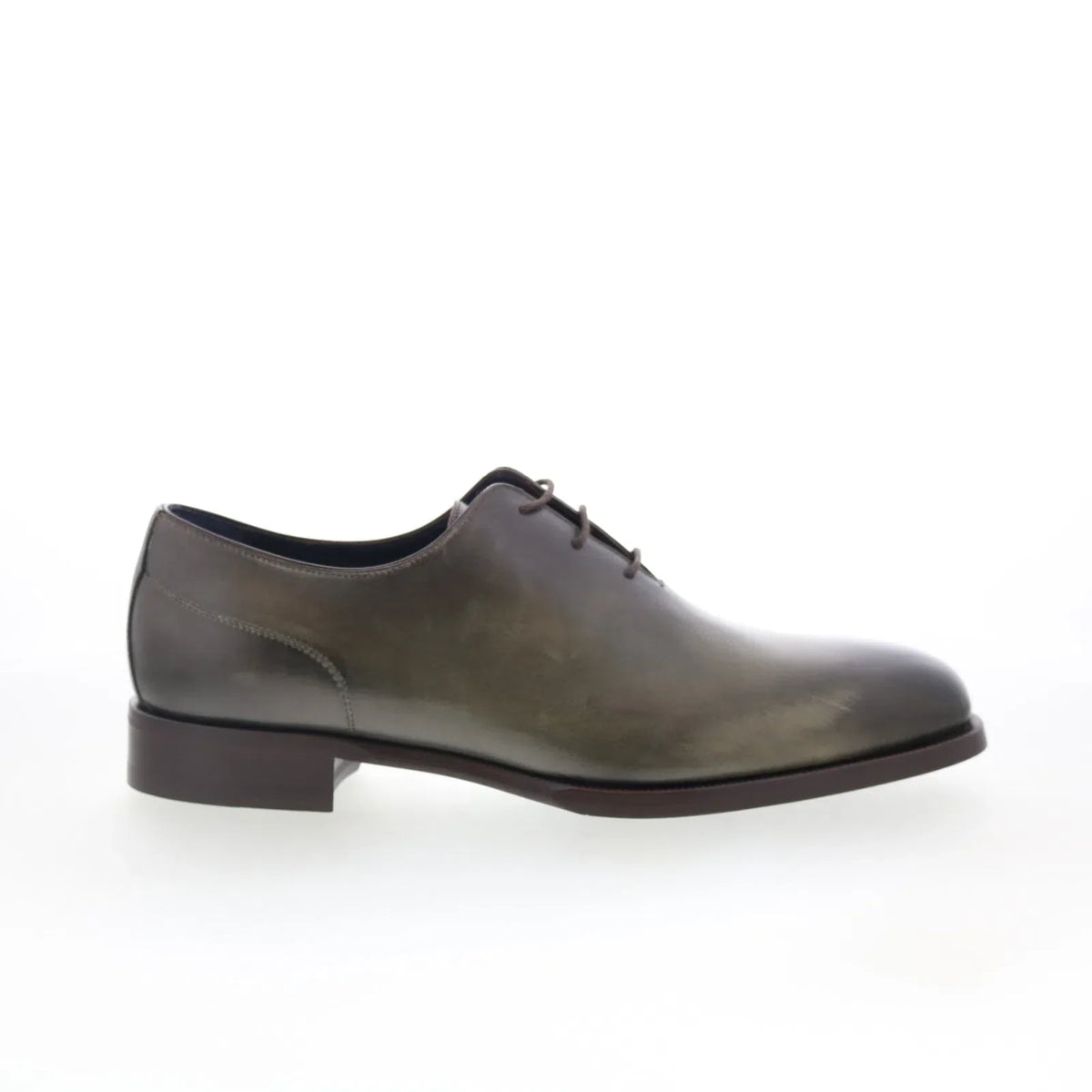 Di Bianco Pistoia Mens Green Leather Oxfords & Lace Ups Plain Toe Shoes