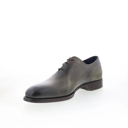 Di Bianco Pistoia Mens Green Leather Oxfords & Lace Ups Plain Toe Shoes