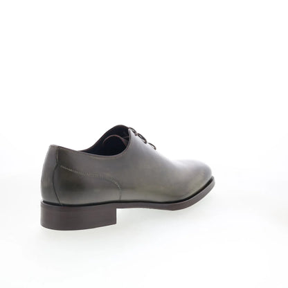 Di Bianco Pistoia Mens Green Leather Oxfords & Lace Ups Plain Toe Shoes