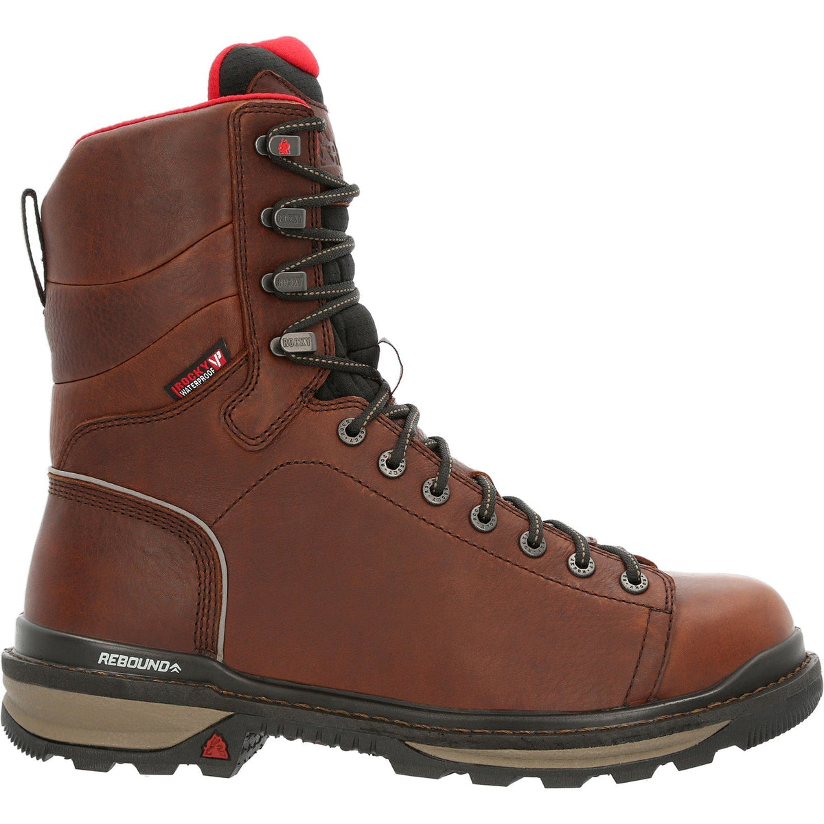Rocky Rams Horn Lace To Toe Waterproof Mens Brown Work & Safety Boots