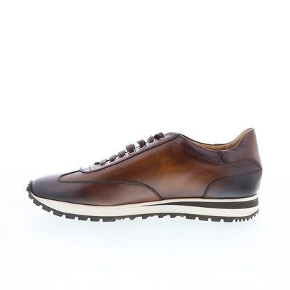 Di Bianco SB307 Mens Brown Leather Lace Up Lifestyle Sneakers Shoes