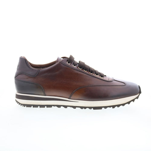 Di Bianco Trieste Deco Mens Brown Leather Lace Up Lifestyle Sneakers Shoes