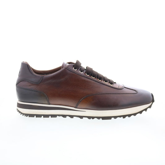 Di Bianco Trieste Deco Mens Brown Leather Lace Up Lifestyle Sneakers Shoes